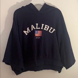 Cropped Navy Hoodie